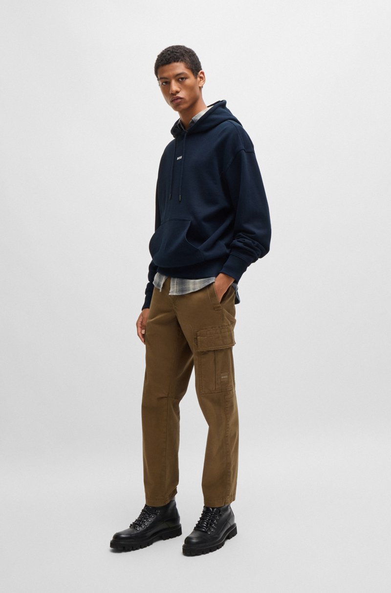 Hugo Boss Sudadera Con Capucha De Felpa De Algodón Con Logo En Contraste