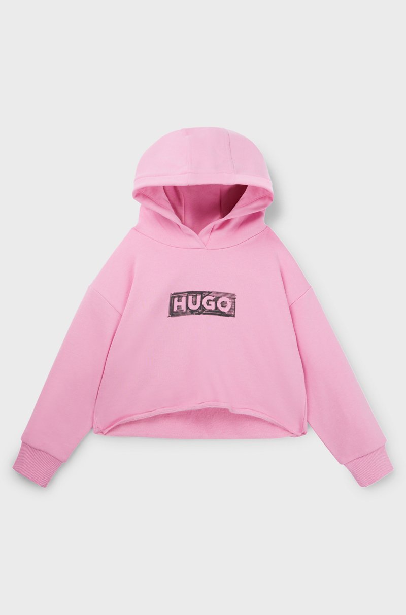 Hugo Boss Sudadera con capucha de forro polar para niños con logo de diseño