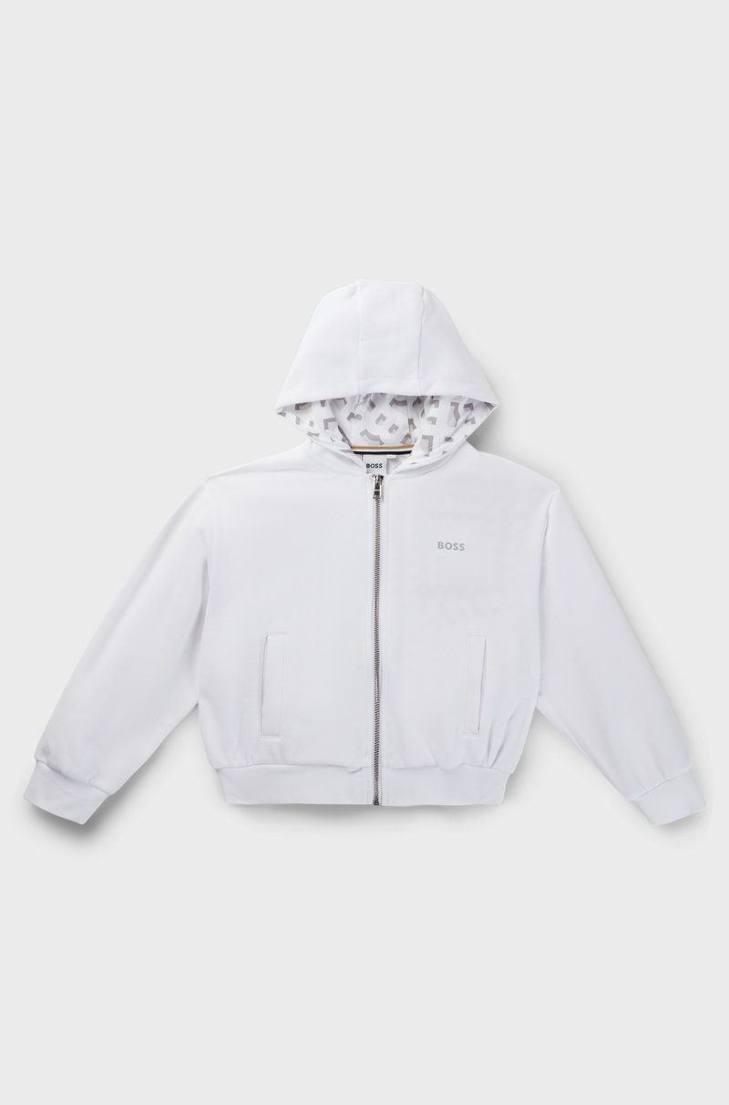 Hugo Boss Sudadera con capucha de forro polar para niños con detalles de la marca