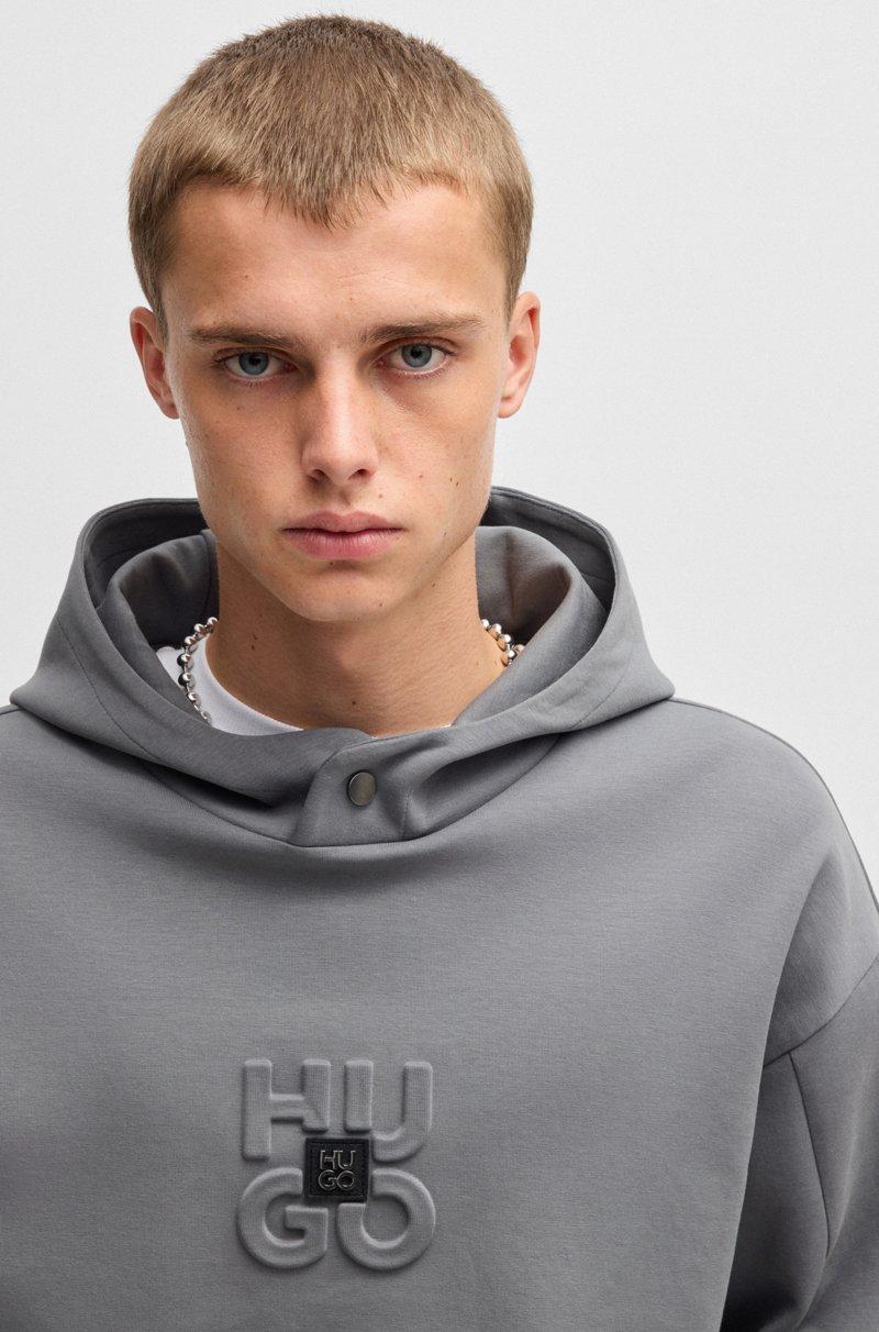 Hugo Boss Sudadera Con Capucha De Interlock De Algodón Con Logos Apilados