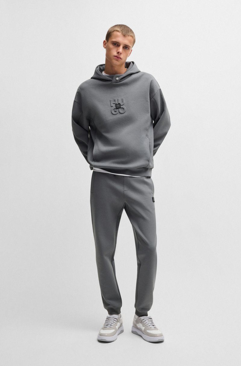 Hugo Boss Sudadera Con Capucha De Interlock De Algodón Con Logos Apilados