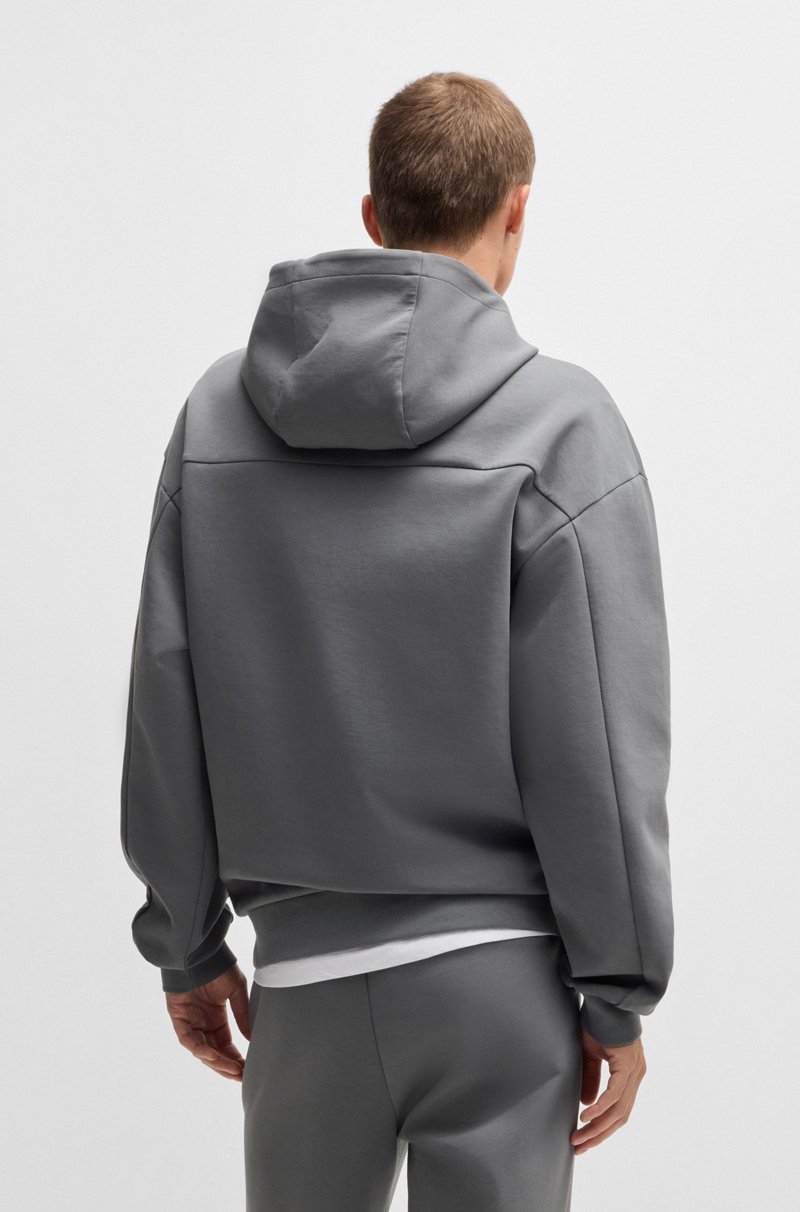 Hugo Boss Sudadera Con Capucha De Interlock De Algodón Con Logos Apilados
