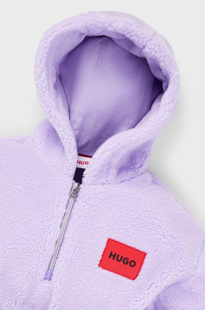 Hugo Boss Sudadera Con Capucha De Sherpa Para Niños Con Logo Bordado En La Espalda