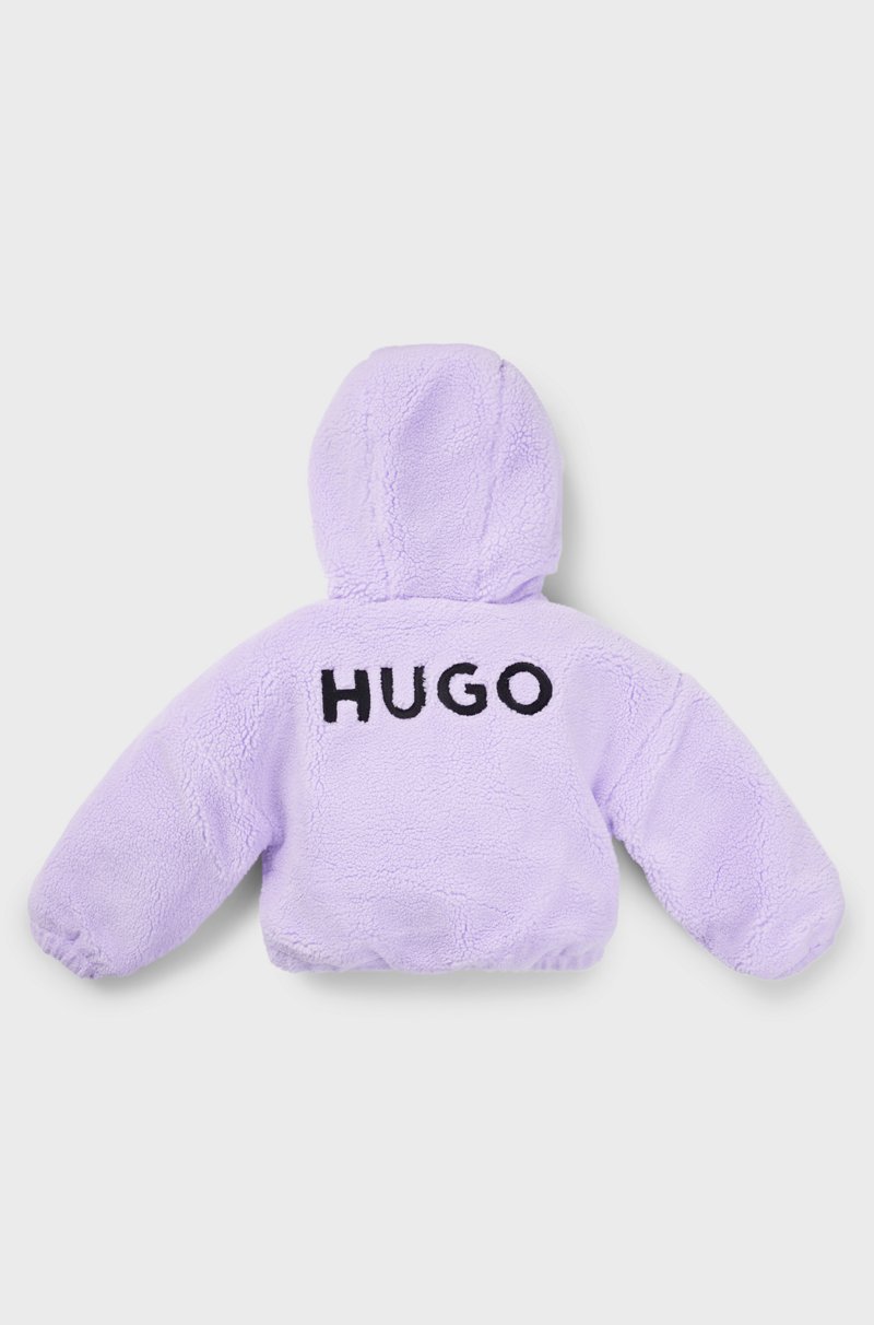 Hugo Boss Sudadera Con Capucha De Sherpa Para Niños Con Logo Bordado En La Espalda