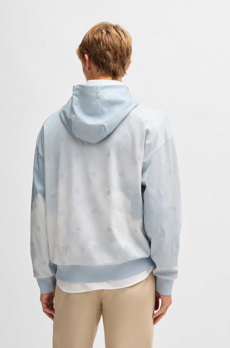 Hugo Boss Sudadera Con Capucha E Ilustración De Nubes Con Monogramas Double B