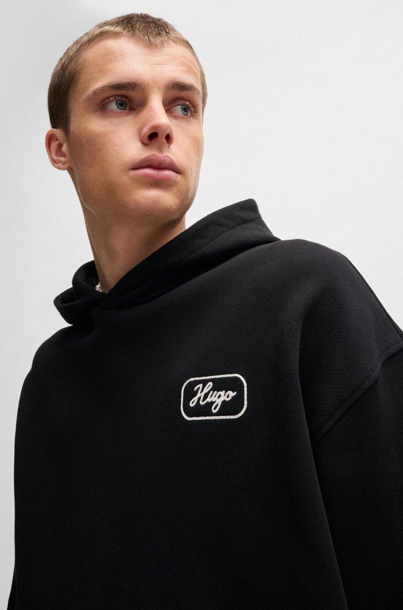Hugo Boss Sudadera Con Capucha En Felpa De Algodón Con Ilustración Bordada