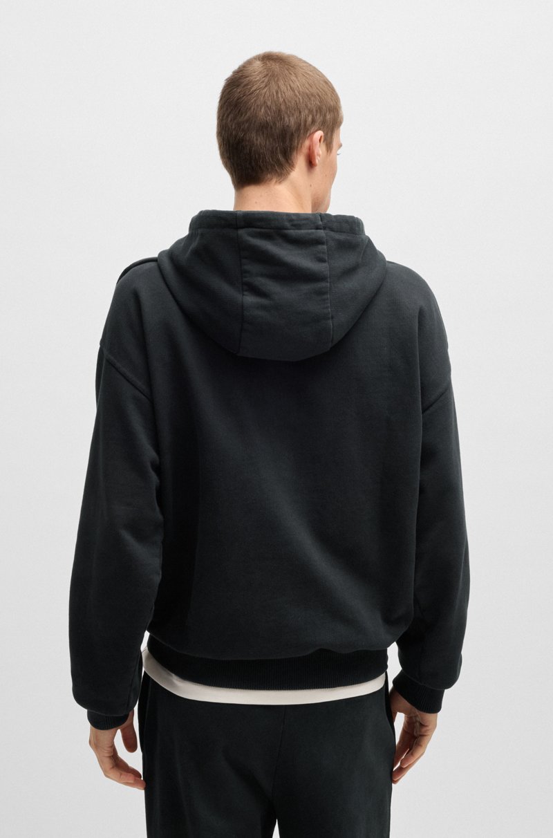 Hugo Boss Sudadera Con Capucha En Felpa De Algodón Con Insignia De Logo