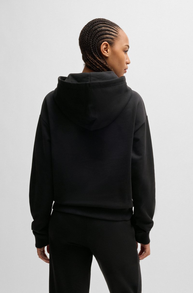 Hugo Boss Sudadera Con Capucha En Felpa De Algodón Con Logo Apilado Bordado