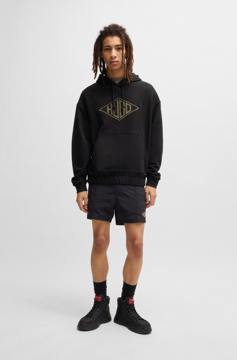 Hugo Boss Sudadera Con Capucha En Felpa De Algodón Con Logo Bordado