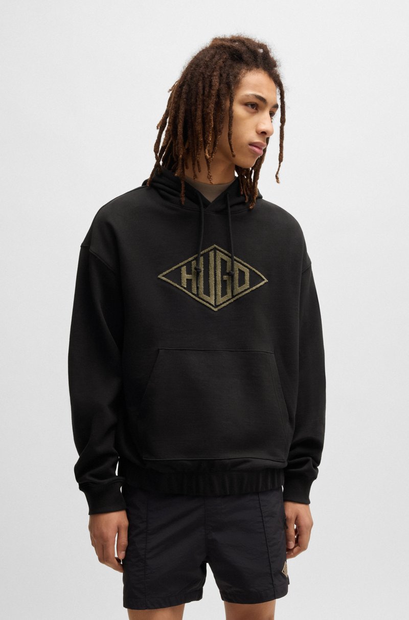 Hugo Boss Sudadera con capucha en felpa de algodón con logo bordado