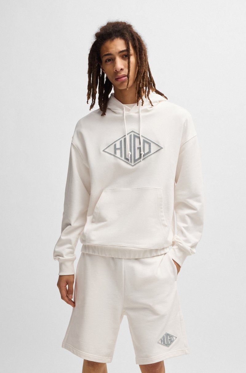 Hugo Boss Sudadera con capucha en felpa de algodón con logo bordado