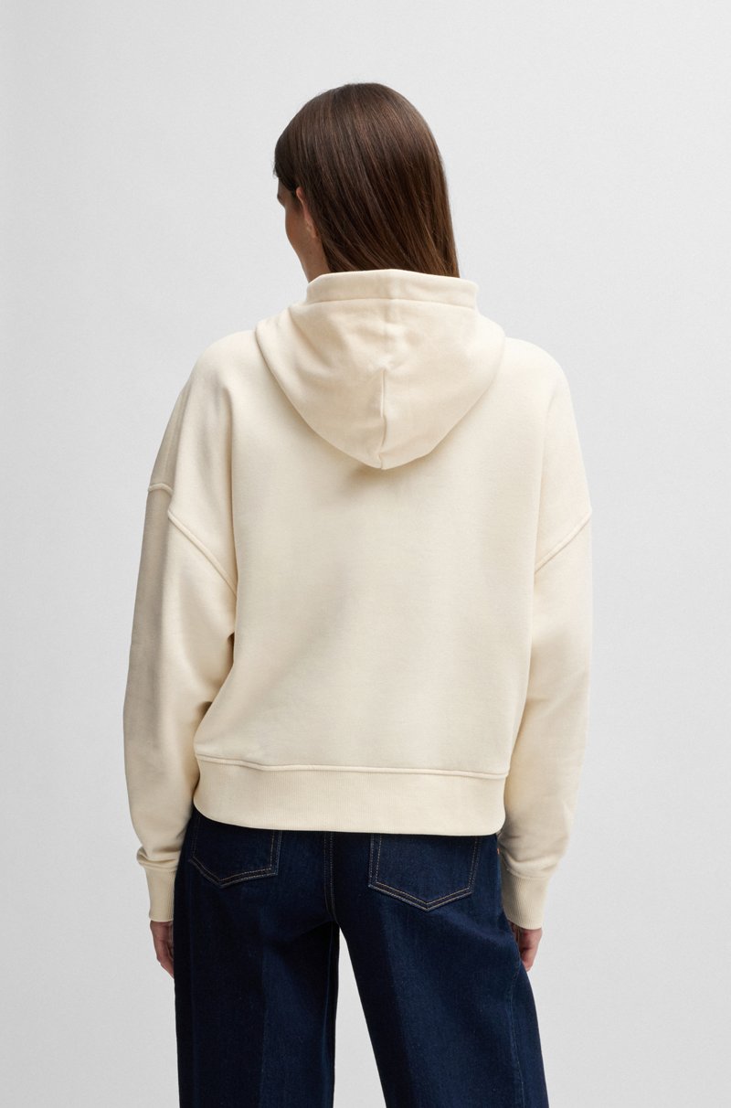 Hugo Boss Sudadera Con Capucha En Felpa De Rizo De Algodón Con Logo De Cristales Engastados