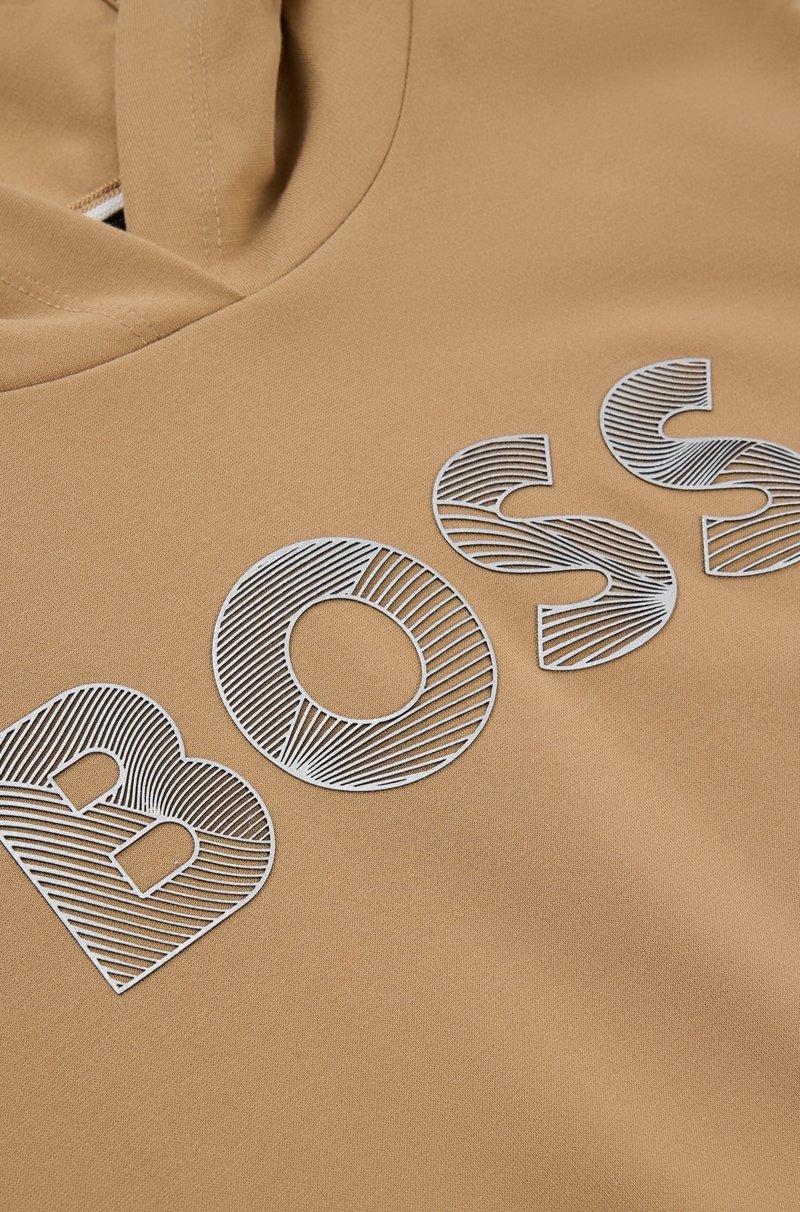 Hugo Boss Sudadera Con Capucha En Tejido Elástico Con Logo Estampado Para Niños