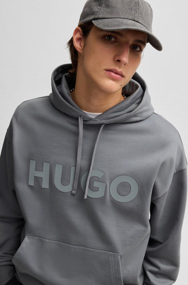 Hugo Boss Sudadera Con Capucha Oversize Fit De Felpa De Algodón Con Logo Tonal