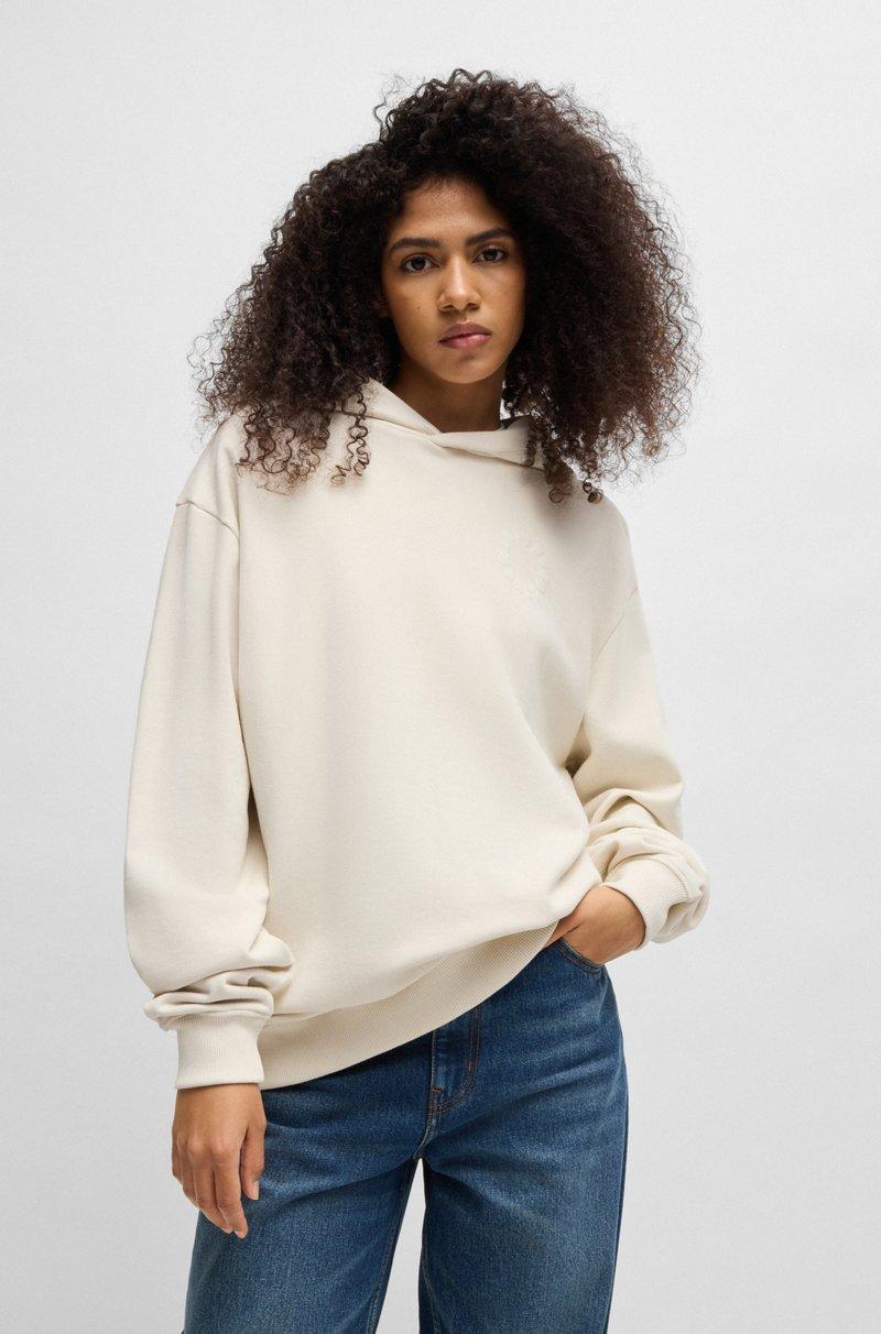 Hugo Boss Sudadera con capucha oversize fit en felpa de algodón con eslogan desenfadado