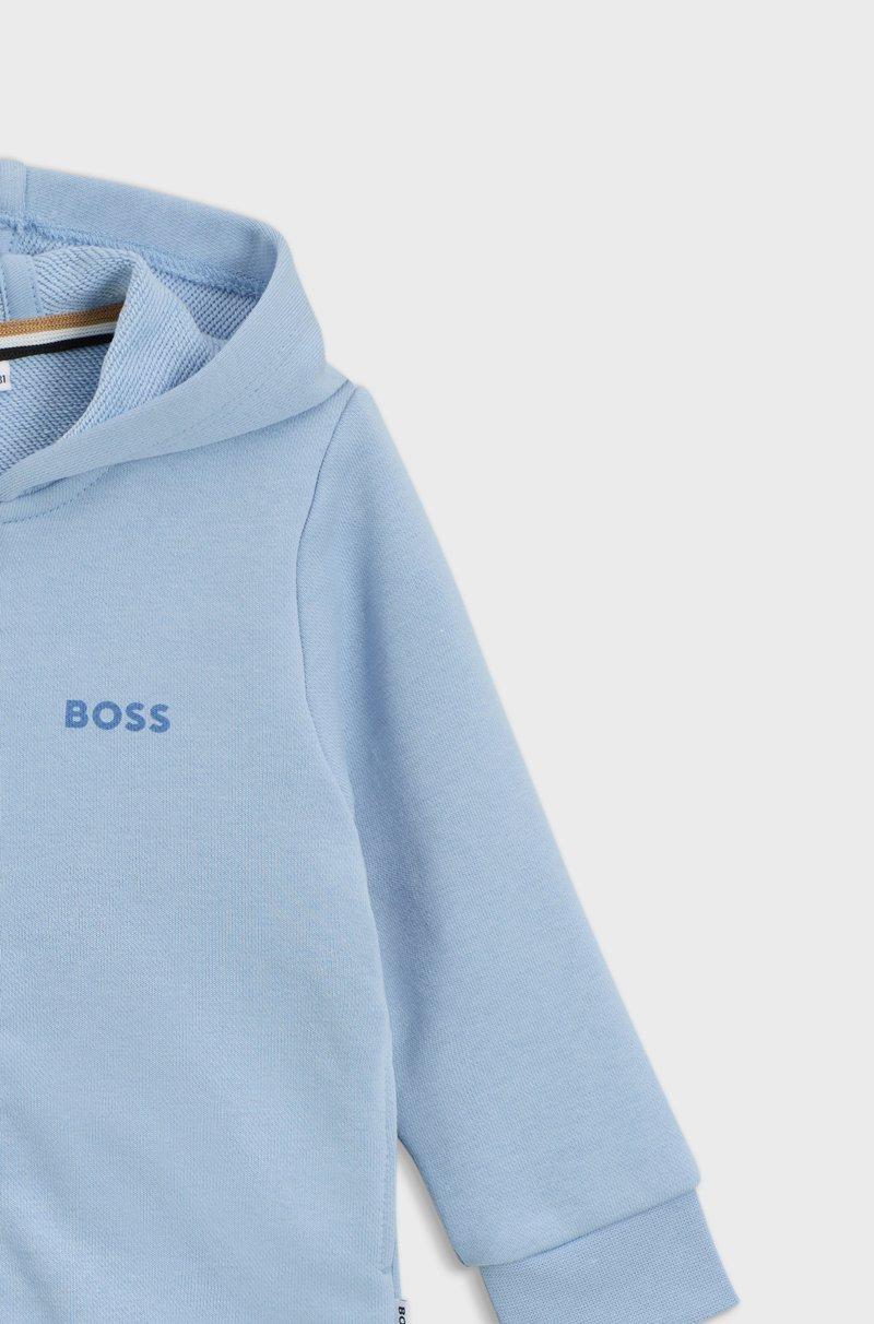 Hugo Boss Sudadera Con Capucha Para Niños De Algodón Con Cremallera Y Logo Estampado