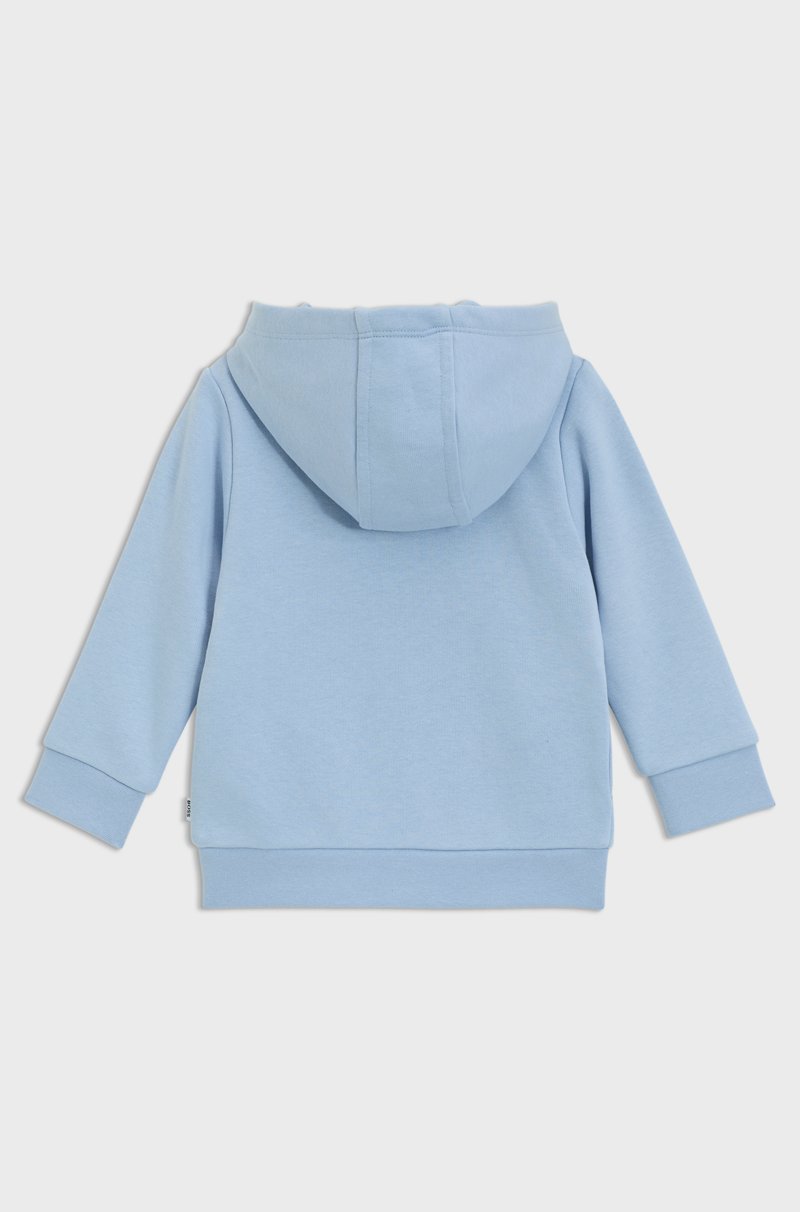 Hugo Boss Sudadera Con Capucha Para Niños De Algodón Con Cremallera Y Logo Estampado