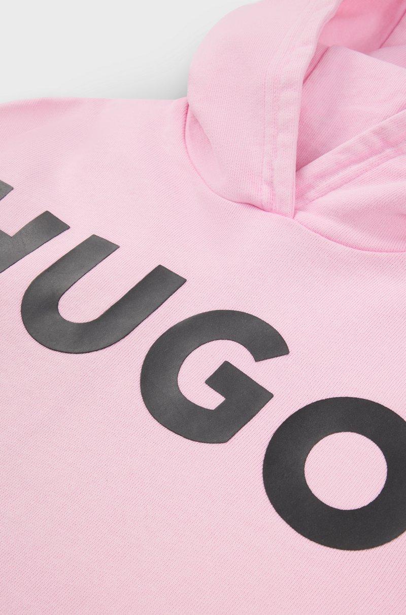 Hugo Boss Sudadera Con Capucha Para Niños En Felpa De Rizo De Algodón Con Logo Estampado