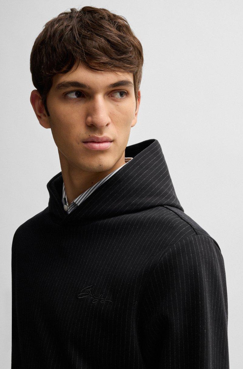 Hugo Boss Sudadera Con Capucha Regular Fit De Algodón Con Raya Diplomática