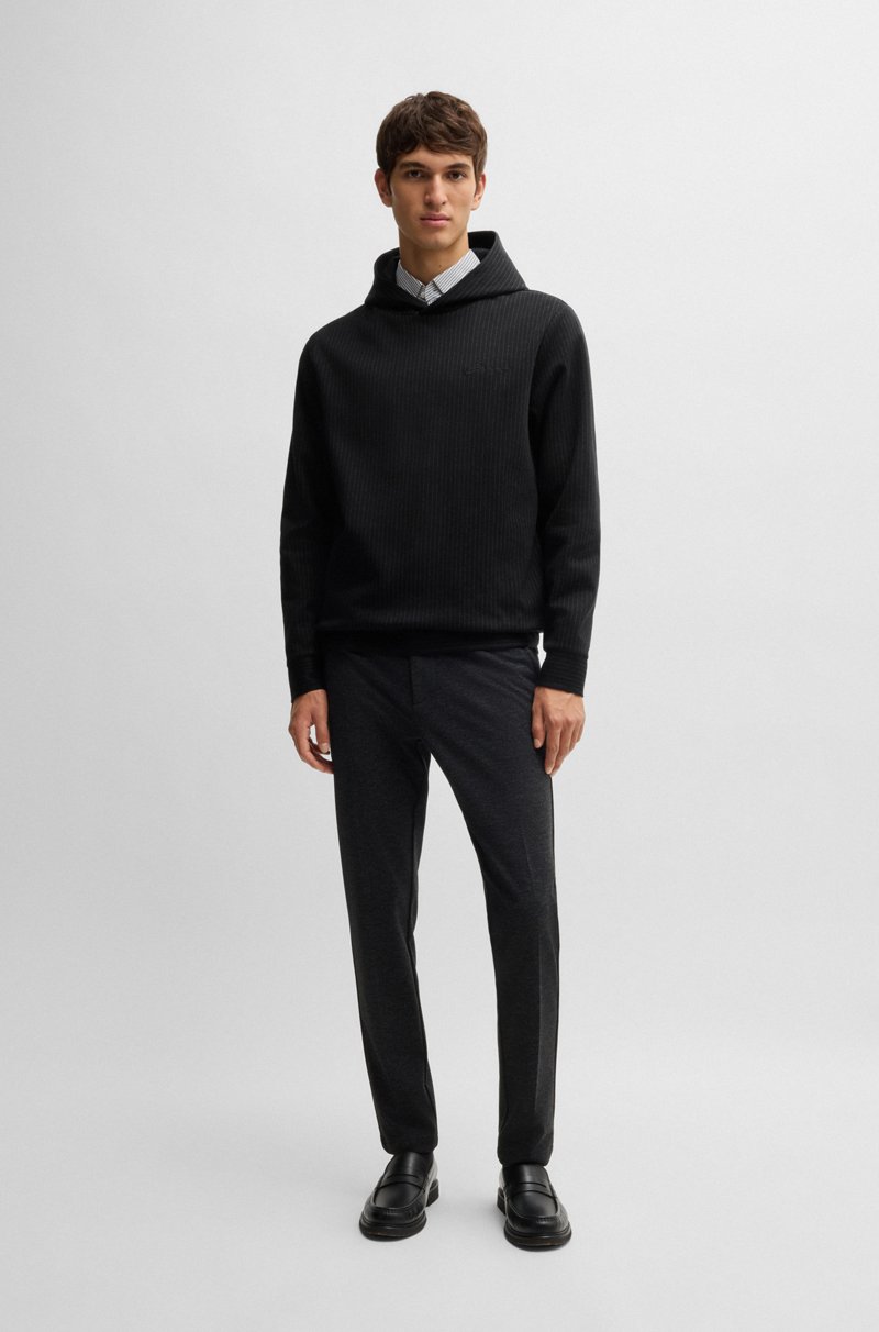 Hugo Boss Sudadera Con Capucha Regular Fit De Algodón Con Raya Diplomática