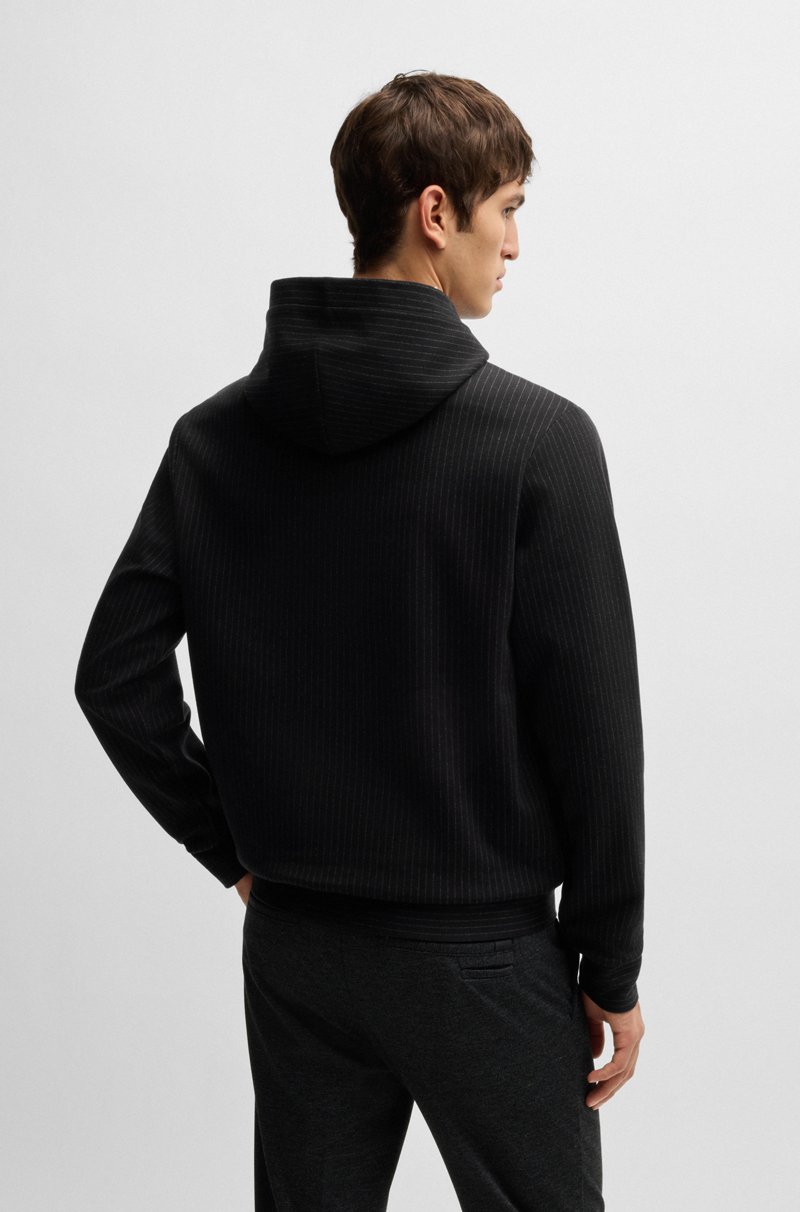 Hugo Boss Sudadera Con Capucha Regular Fit De Algodón Con Raya Diplomática