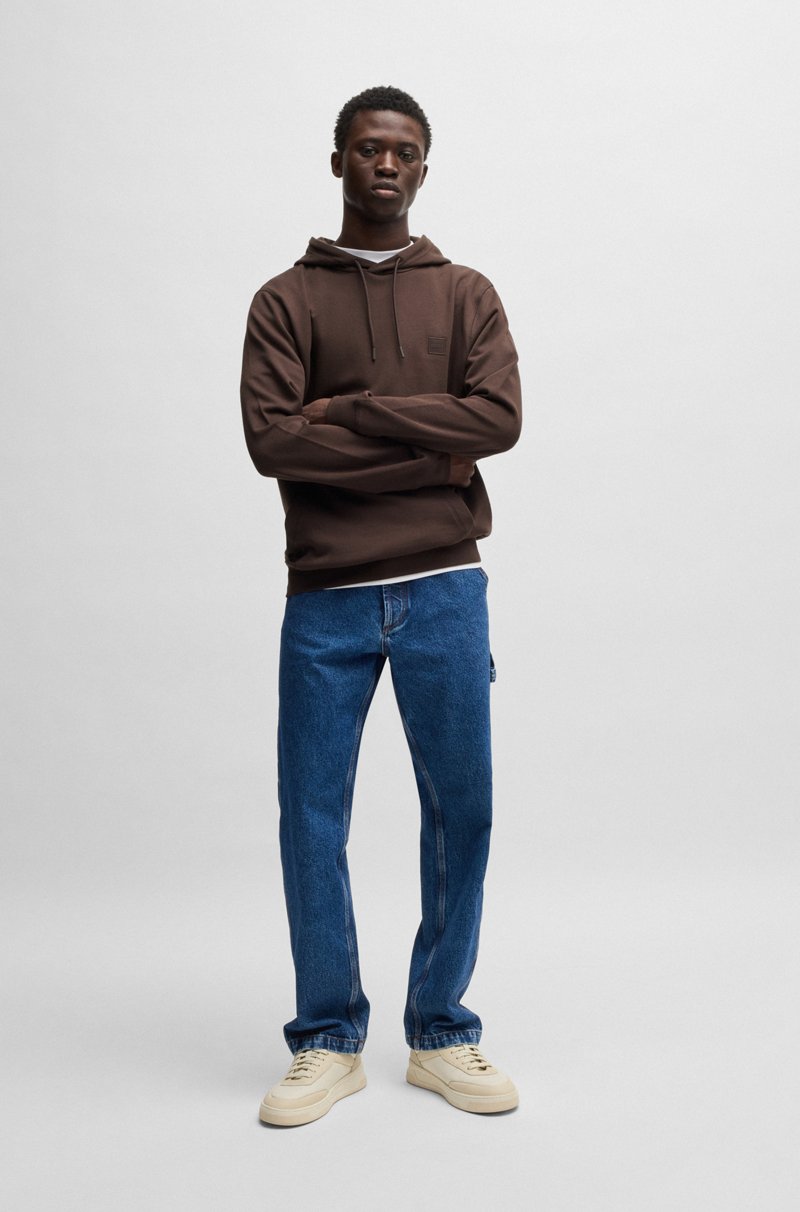 Hugo Boss Sudadera Con Capucha Regular Fit De Felpa De Algodón Con Parche De Logo
