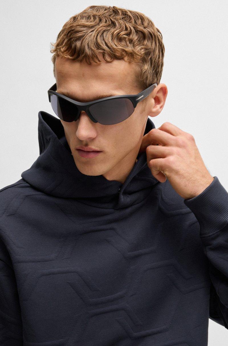 Hugo Boss Sudadera Con Capucha Relaxed Fit Con Guateado Hexagonal