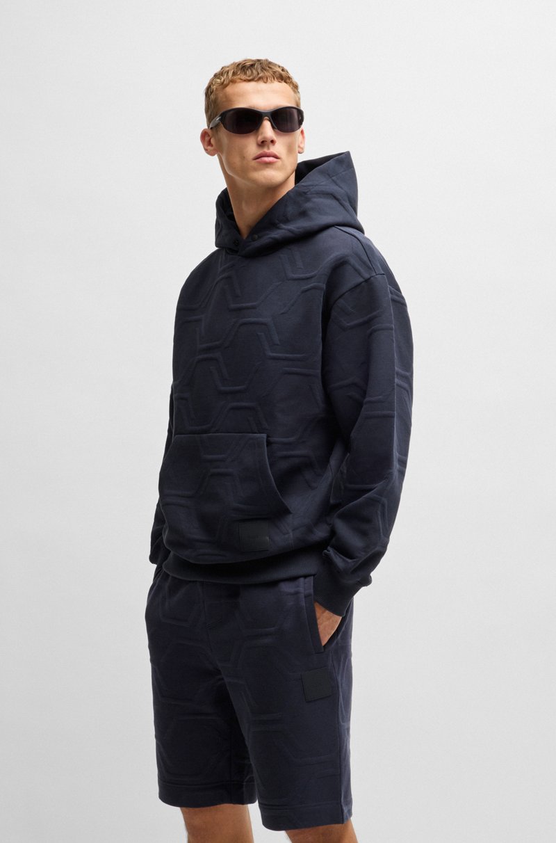 Hugo Boss Sudadera con capucha relaxed fit con guateado hexagonal