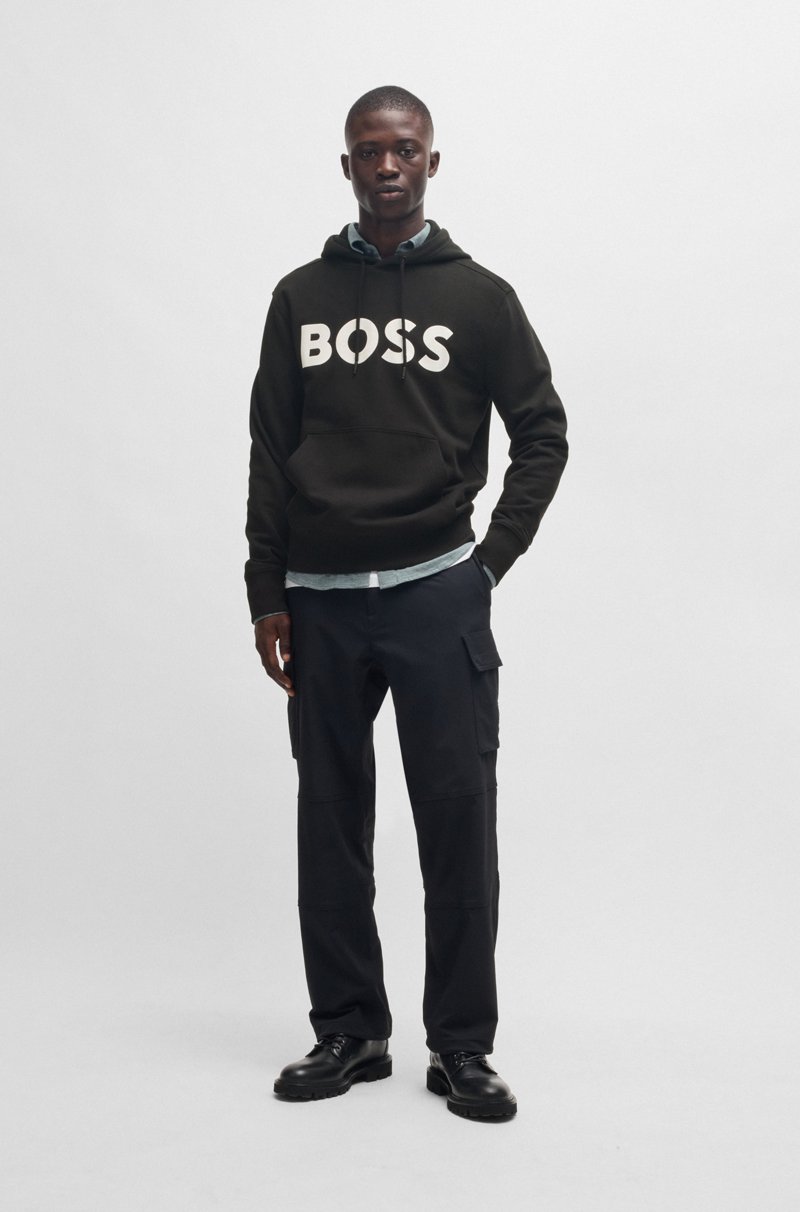 Hugo Boss Sudadera Con Capucha Relaxed Fit De Felpa De Algodón Con Logo Grande