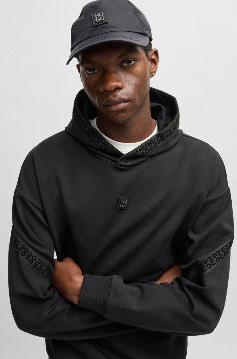 Hugo Boss Sudadera Con Capucha Relaxed Fit En Algodón Elástico Con Logo Apilado