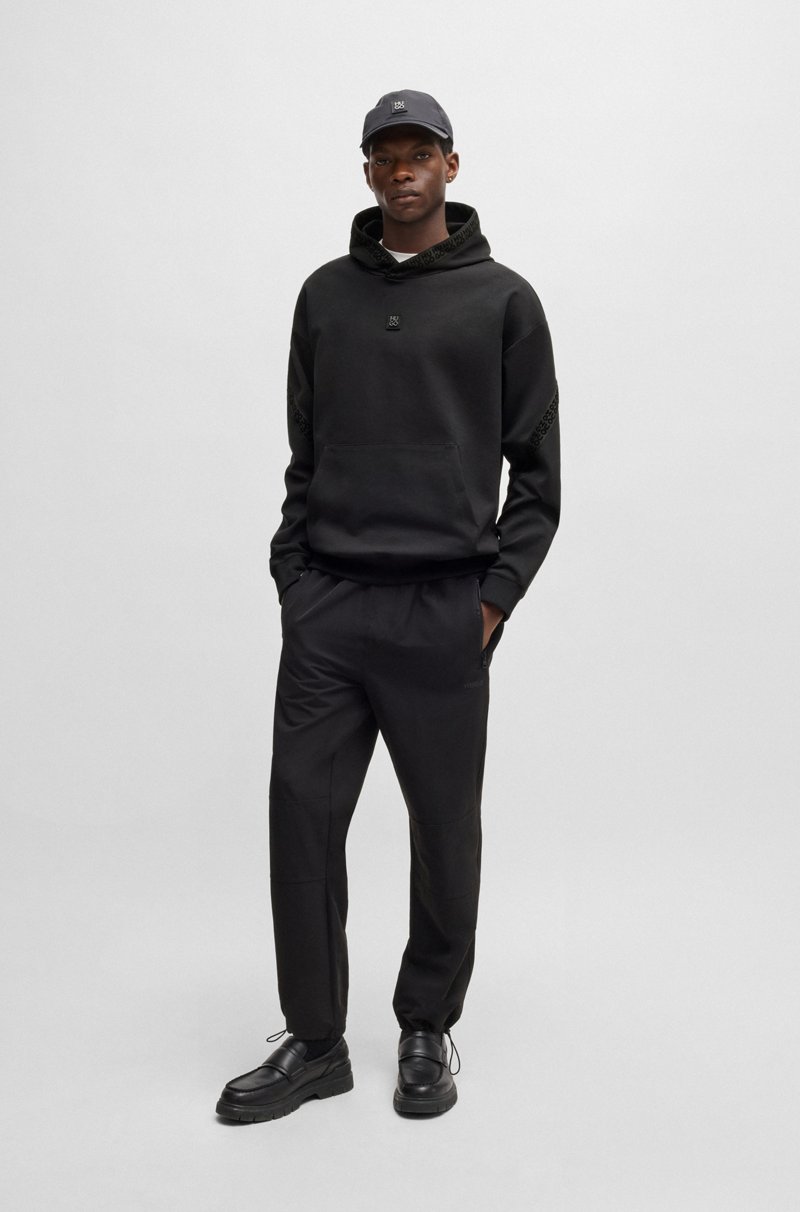 Hugo Boss Sudadera Con Capucha Relaxed Fit En Algodón Elástico Con Logo Apilado