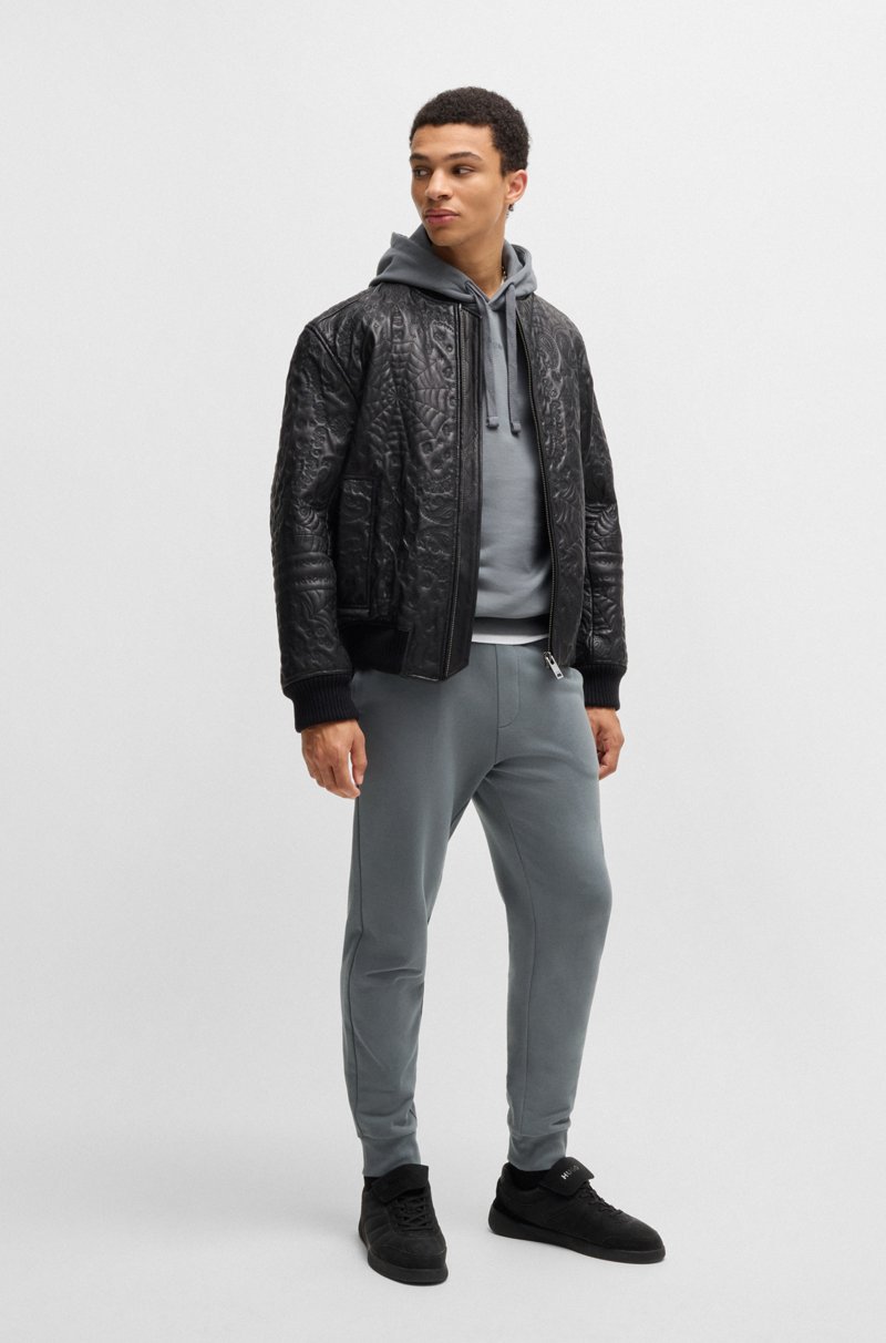 Hugo Boss Sudadera Con Capucha Relaxed Fit En Felpa De Algodón Con Logo Estampado