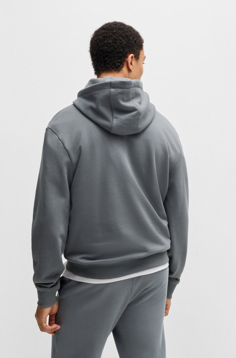 Hugo Boss Sudadera Con Capucha Relaxed Fit En Felpa De Algodón Con Logo Estampado