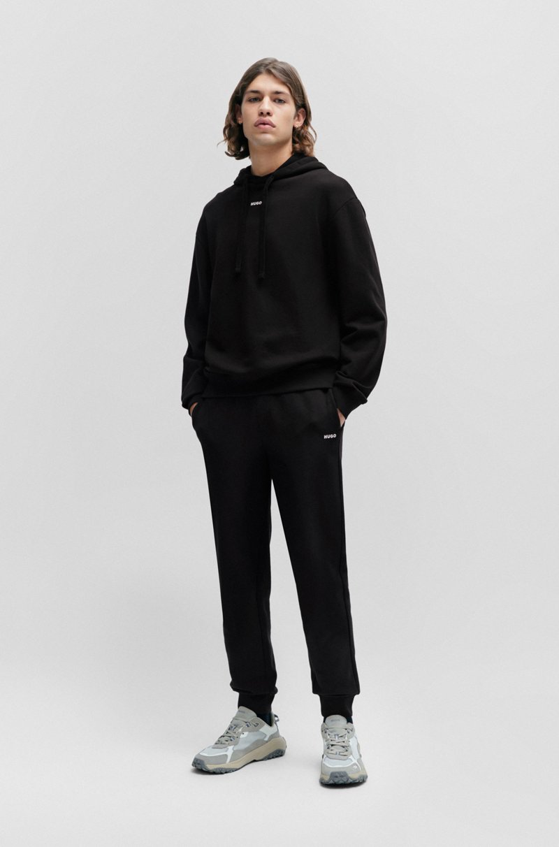 Hugo Boss Sudadera Con Capucha Relaxed Fit En Felpa De Algodón Con Logo Estampado