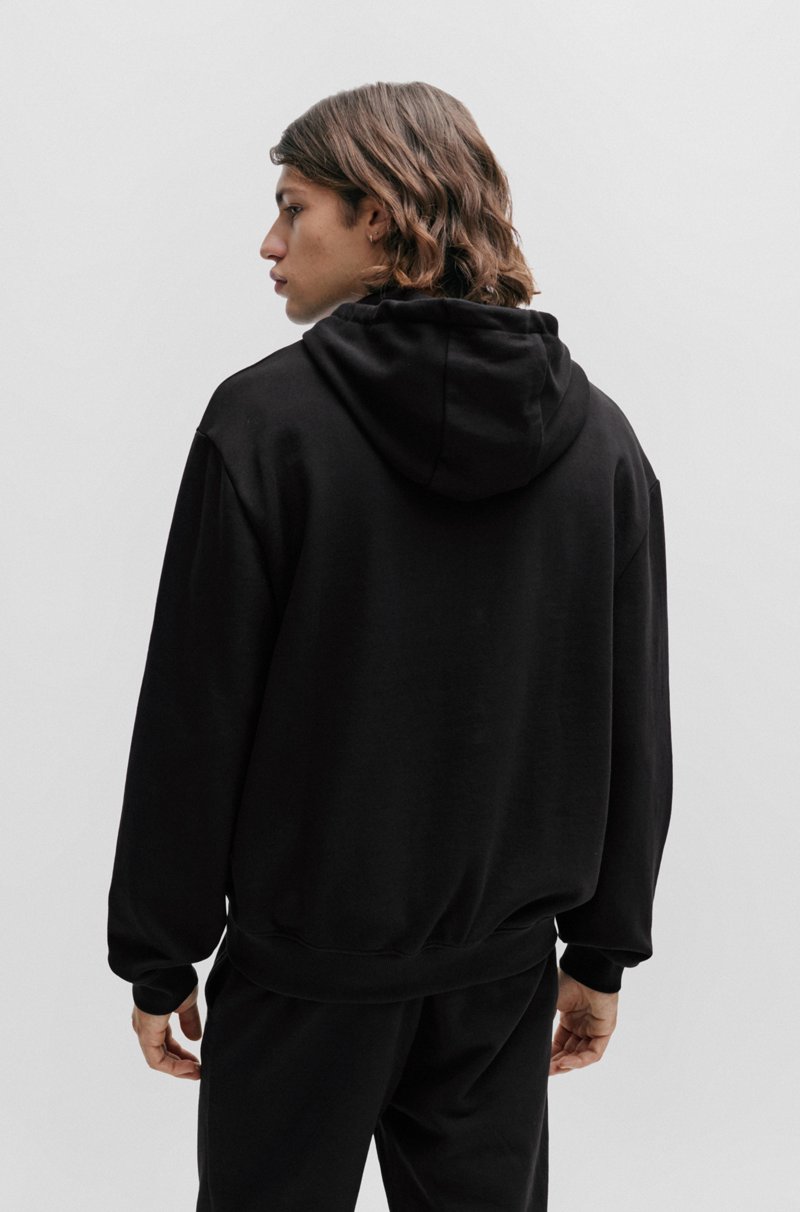 Hugo Boss Sudadera Con Capucha Relaxed Fit En Felpa De Algodón Con Logo Estampado