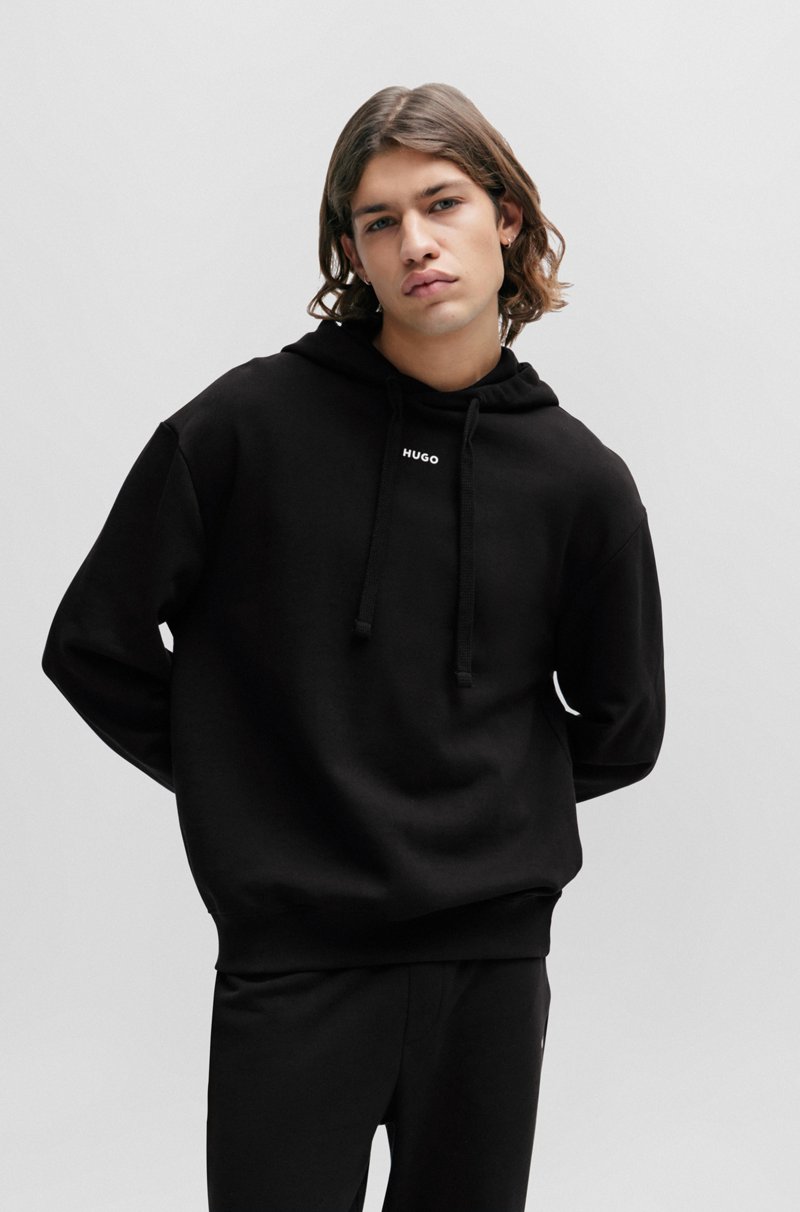 Hugo Boss Sudadera con capucha relaxed fit en felpa de algodón con logo estampado