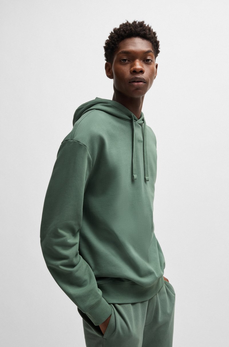 Hugo Boss Sudadera con capucha relaxed fit en felpa de algodón con logo estampado