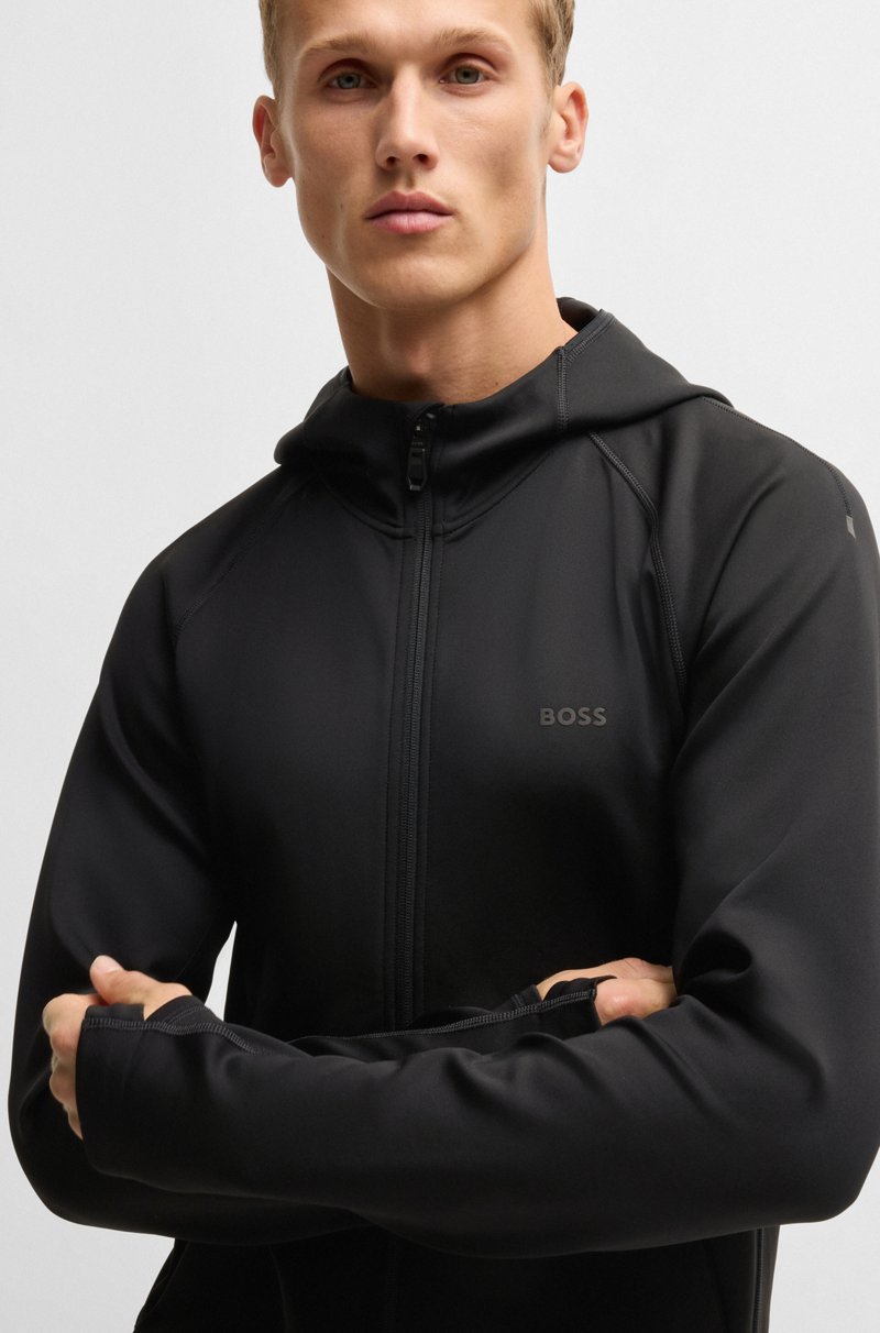 Hugo Boss Sudadera Con Capucha Y Cremallera Con Elástico Activo Y Control De La Humedad