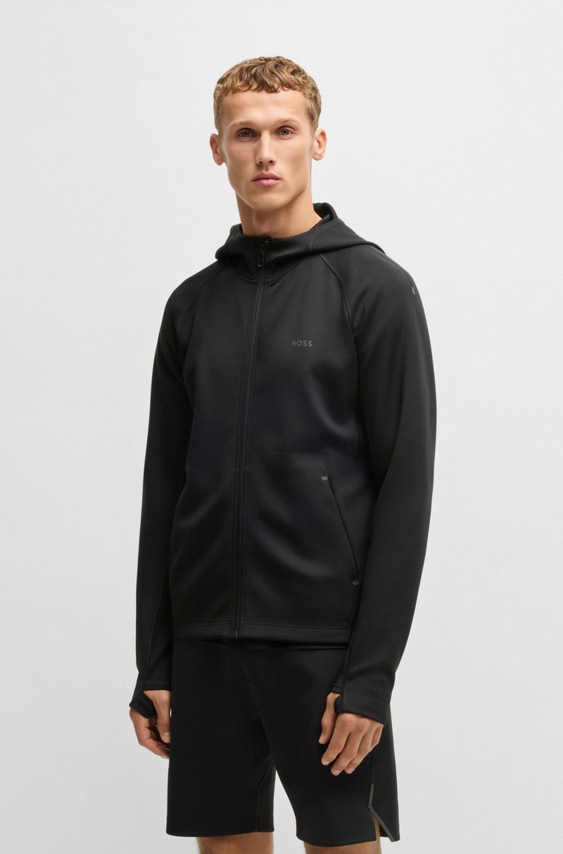 Hugo Boss Sudadera con capucha y cremallera con elástico activo y control de la humedad
