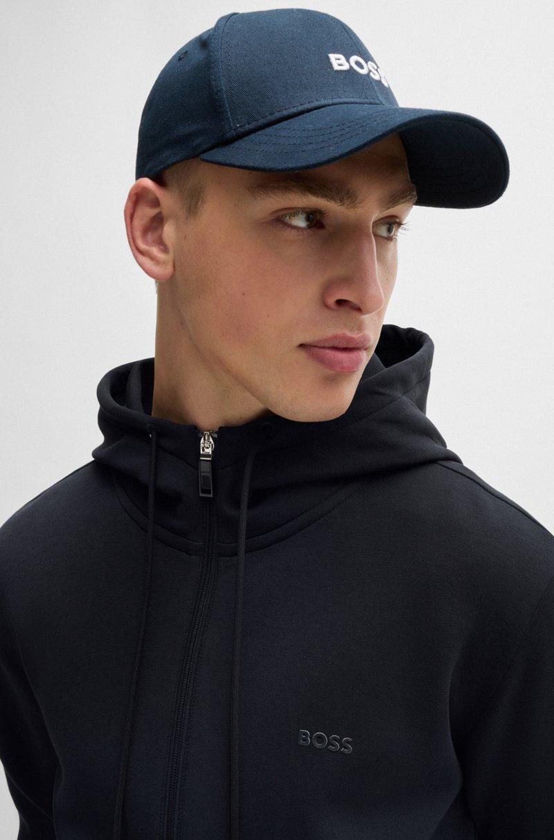 Hugo Boss Sudadera Con Capucha Y Cremallera En Algodón Elástico Con Logo Estampado