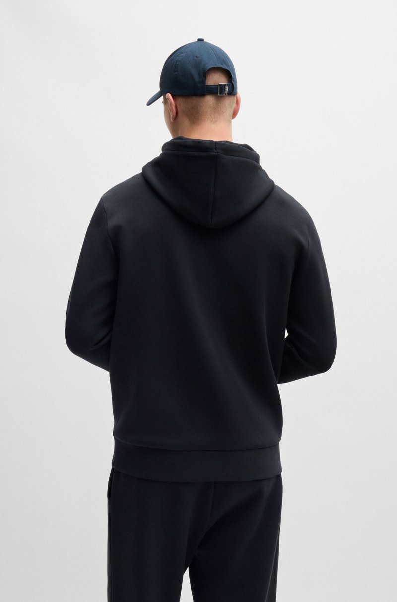 Hugo Boss Sudadera Con Capucha Y Cremallera En Algodón Elástico Con Logo Estampado