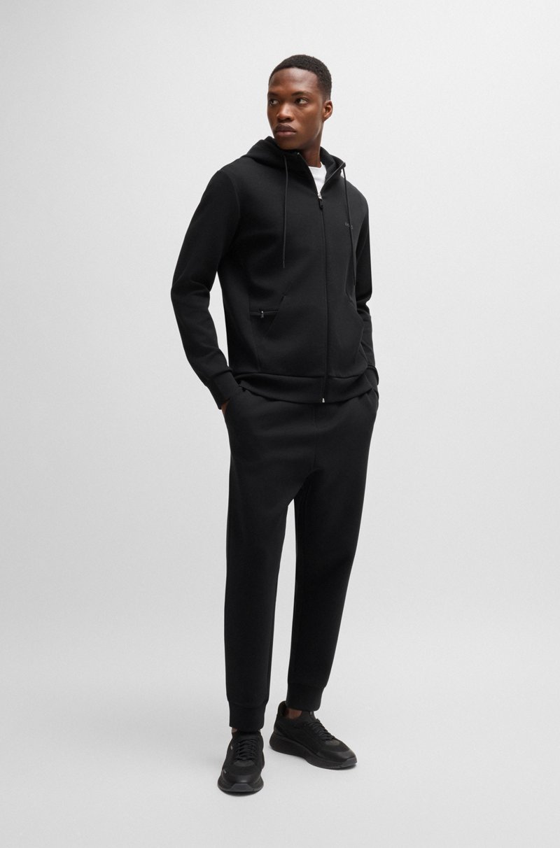 Hugo Boss Sudadera Con Capucha Y Cremallera En Algodón Elástico Con Logo Estampado