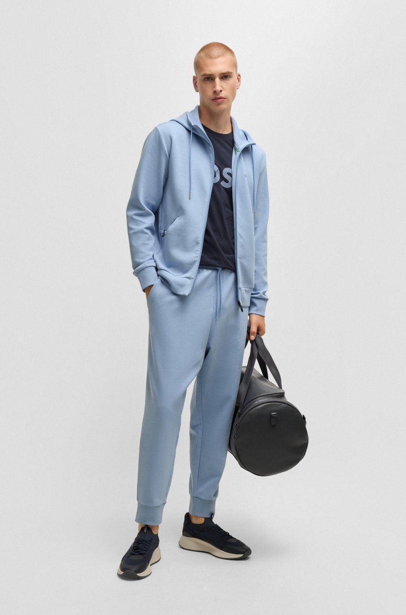 Hugo Boss Sudadera Con Capucha Y Cremallera En Algodón Elástico Con Logo Estampado