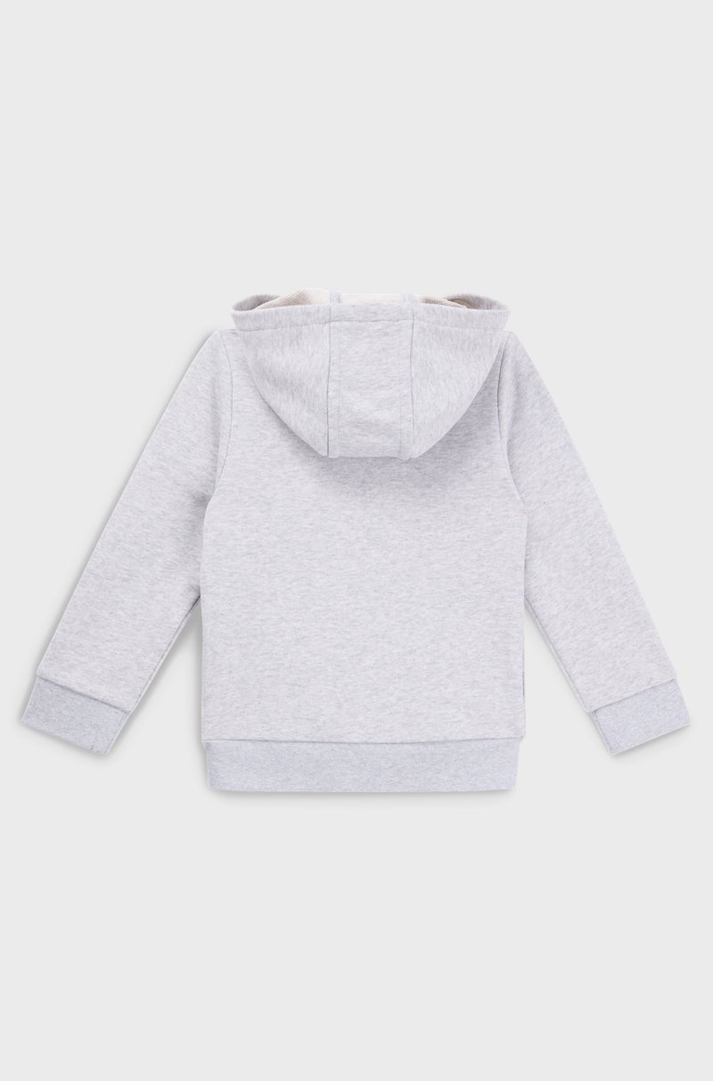 Hugo Boss Sudadera Con Capucha Y Cremallera En Forro Polar Con Logo Estampado En Vertical Para Niños
