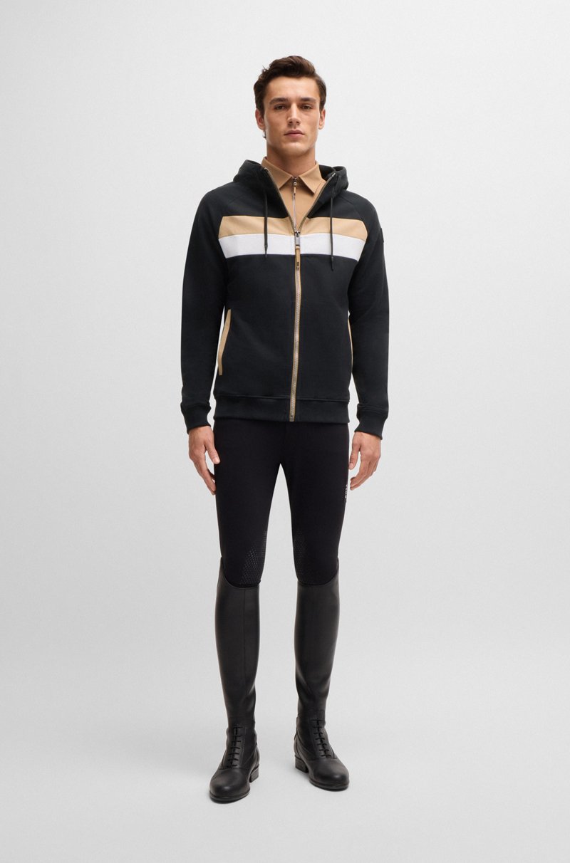 Hugo Boss Sudadera Con Capucha Y Cremallera Para Equitación En Algodón Elástico Italiano
