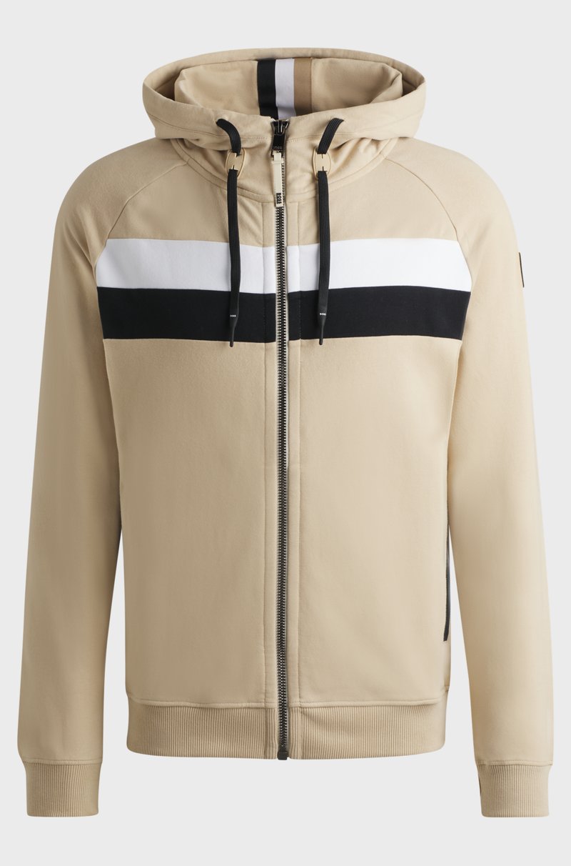 Hugo Boss Sudadera Con Capucha Y Cremallera Para Equitación En Algodón Elástico Italiano