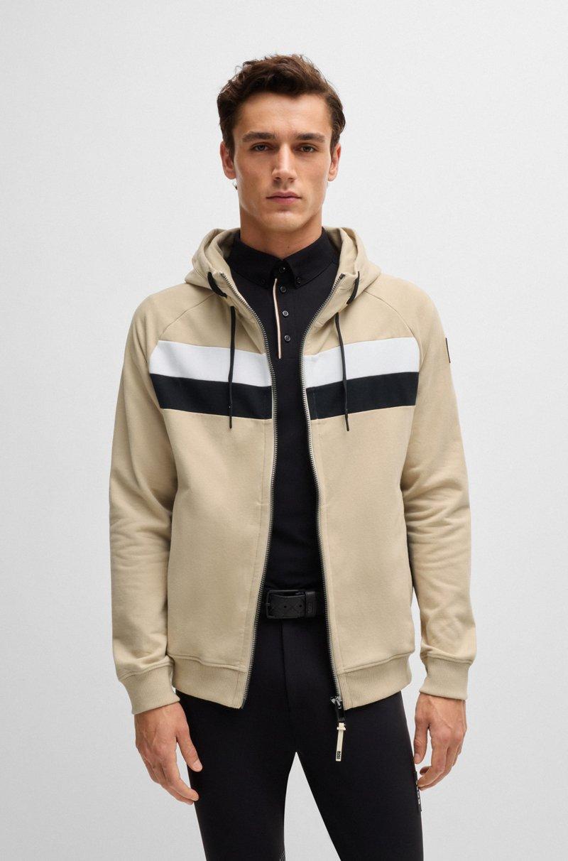 Hugo Boss Sudadera Con Capucha Y Cremallera Para Equitación En Algodón Elástico Italiano