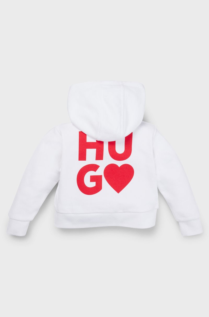 Hugo Boss Sudadera Con Capucha Y Cremallera Para Niños En Mezcla De Algodón Con Detalles De Logo