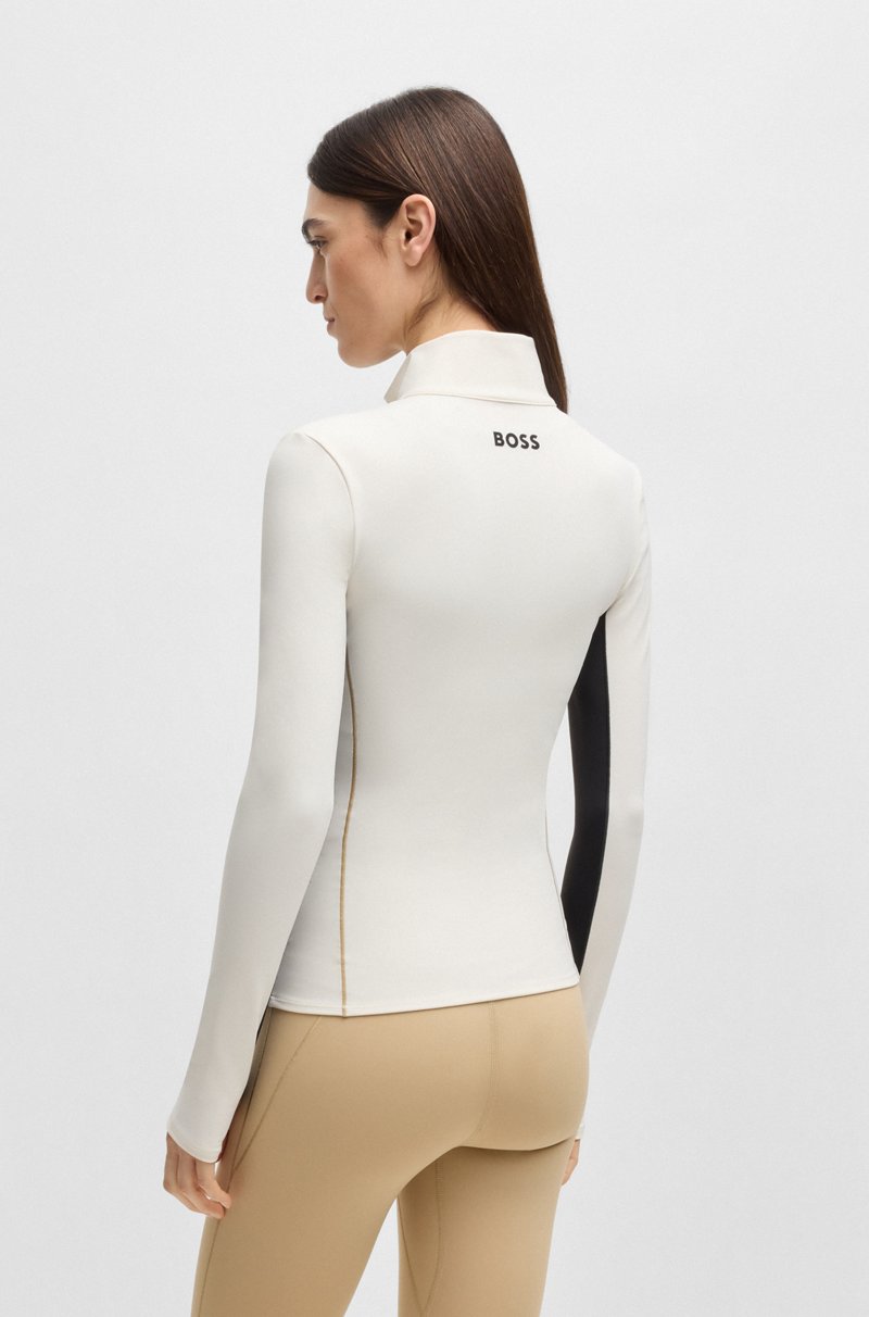 Hugo Boss Sudadera Con Cremallera De Tejido Elástico Con Bloques De Color