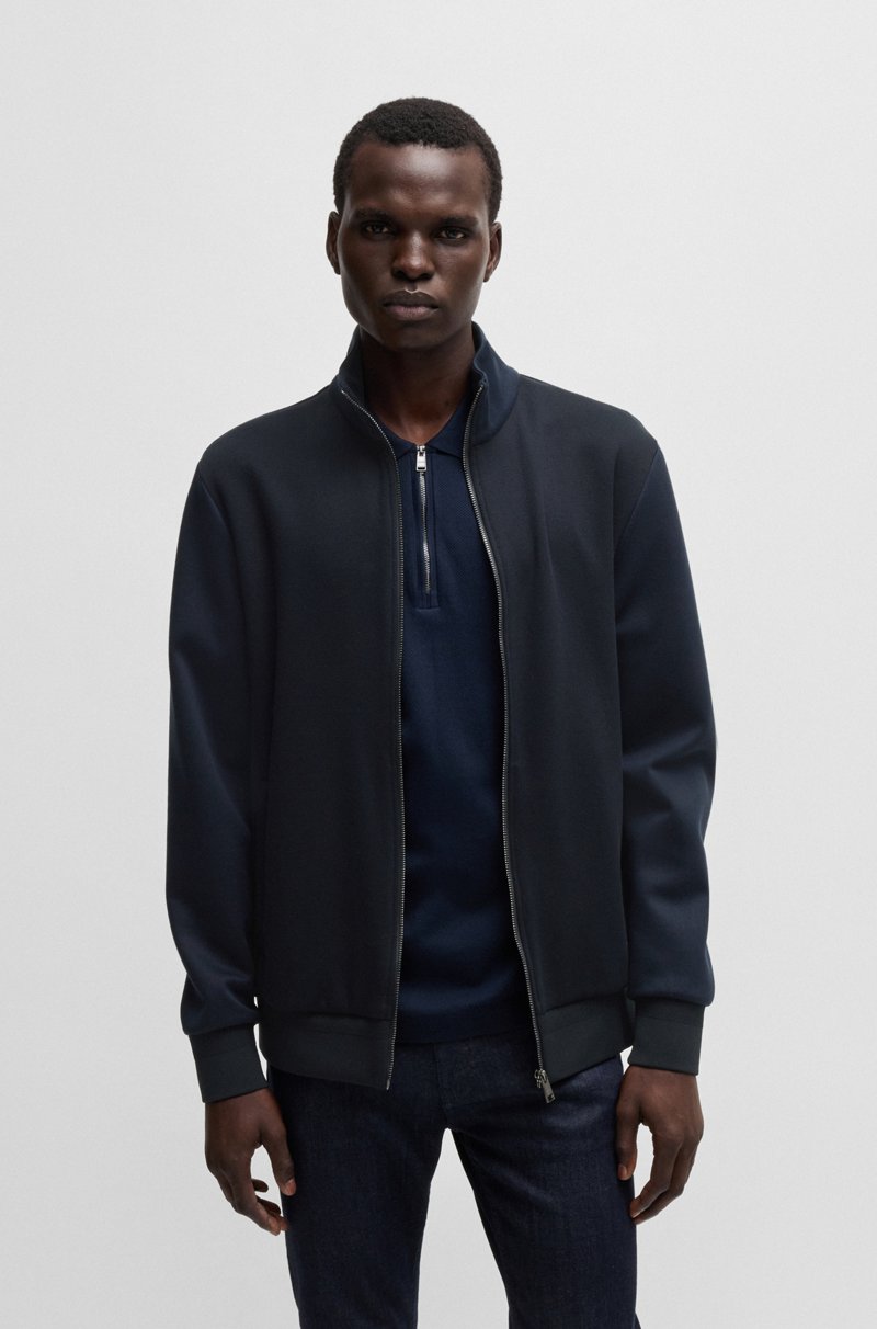 Hugo Boss Sudadera Con Cremallera Regular Fit En Algodón Elástico